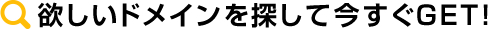 欲しいドメインを探して今すぐＧＥＴ！